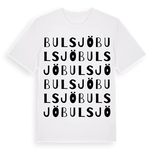 Bulsjö ordlek t-shirt – ekologisk bomull t-shirt från Pinshirt