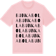 Pink Cotton t-shirt med Bunkabola ordlek t-shirt