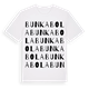 White t-shirt med Bunkabola ordlek t-shirt