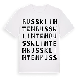 Bussklinten ordlek t-shirt – ekologisk bomull t-shirt från Pinshirt
