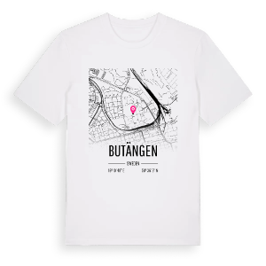 Butängen karta t-shirt – ekologisk bomull t-shirt från Pinshirt