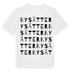 Bysätter ordlek t-shirt – ekologisk bomull t-shirt från Pinshirt