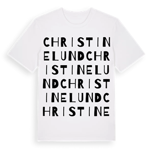 Christinelund ordlek t-shirt – ekologisk bomull t-shirt från Pinshirt