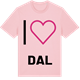 Pink Cotton t-shirt med Jag älskar Dal t-shirt stort tryck