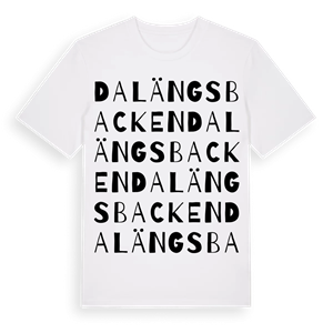 Dalängsbacken ordlek t-shirt – ekologisk bomull t-shirt från Pinshirt