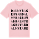 Pink Cotton t-shirt med Dalmyragruvan ordlek t-shirt