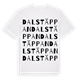 White t-shirt med Dalstäppan ordlek t-shirt