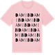 Pink Cotton t-shirt med Damin ordlek t-shirt
