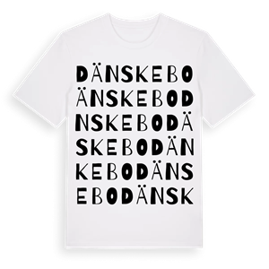 Dänskebo ordlek t-shirt – ekologisk bomull t-shirt från Pinshirt