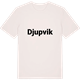 Vintage White t-shirt med Djupvik fetstil t-shirt