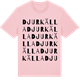 Pink Cotton t-shirt med Djurkälla ordlek t-shirt