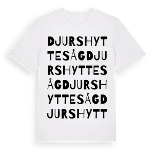 Djurshytte Såg ordlek t-shirt – ekologisk bomull t-shirt från Pinshirt