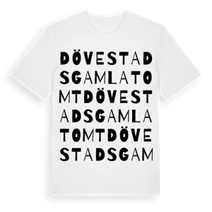 Dövestads gamla tomt ordlek t-shirt – ekologisk bomull t-shirt från Pinshirt