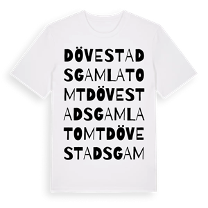 Dövestads gamla tomt ordlek t-shirt – ekologisk bomull t-shirt från Pinshirt