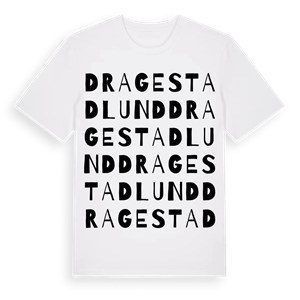 Dragestadlund ordlek t-shirt – ekologisk bomull t-shirt från Pinshirt
