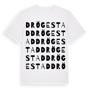 Drögestad ordlek t-shirt – ekologisk bomull t-shirt från Pinshirt