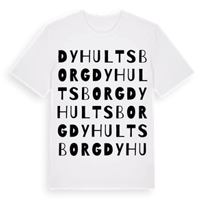 Dyhultsborg ordlek t-shirt – ekologisk bomull t-shirt från Pinshirt
