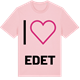 Pink Cotton t-shirt med Jag älskar Edet t-shirt stort tryck