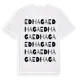 White t-shirt med Edhaga ordlek t-shirt