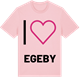 Pink Cotton t-shirt med Jag älskar Egeby t-shirt stort tryck