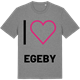 Mid Heather Gray t-shirt med Jag älskar Egeby t-shirt stort tryck