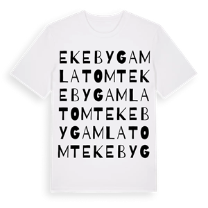 Ekeby gamla tomt ordlek t-shirt – ekologisk bomull t-shirt från Pinshirt