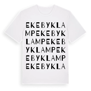 Ekebyklamp ordlek t-shirt – ekologisk bomull t-shirt från Pinshirt