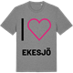 Mid Heather Gray t-shirt med Jag älskar Ekesjö t-shirt stort tryck