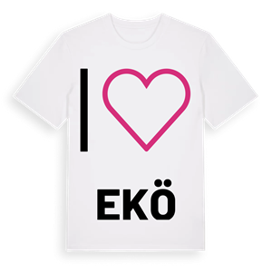 Jag älskar Ekö t-shirt stort tryck – ekologisk bomull t-shirt från Pinshirt