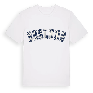 Ekslund college t-shirt – ekologisk bomull t-shirt från Pinshirt