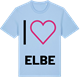 Blue Soul t-shirt med Jag älskar Elbe t-shirt stort tryck