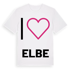 Jag älskar Elbe t-shirt stort tryck – ekologisk bomull t-shirt från Pinshirt