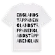 White t-shirt med Englandstäppan ordlek t-shirt