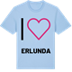 Blue Soul t-shirt med Jag älskar Erlunda t-shirt stort tryck