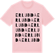 Pink Cotton t-shirt med Erlunda ordlek t-shirt
