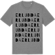 Mid Heather Gray t-shirt med Erlunda ordlek t-shirt