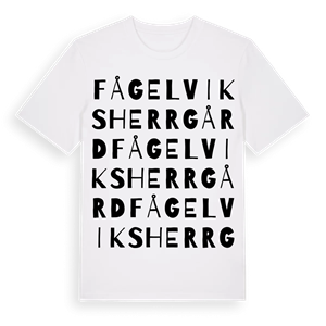 Fågelviks herrgård ordlek t-shirt – ekologisk bomull t-shirt från Pinshirt