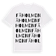 White t-shirt med Fäholmen ordlek t-shirt
