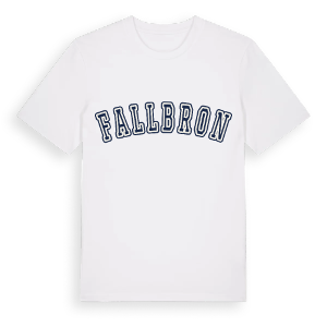 Fallbron college t-shirt – ekologisk bomull t-shirt från Pinshirt