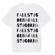 White t-shirt med Fallstugorna ordlek t-shirt