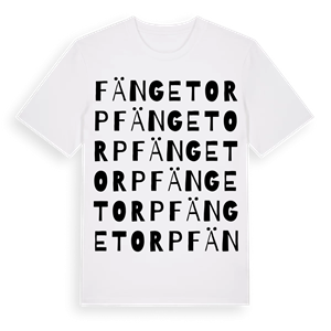 Fängetorp ordlek t-shirt – ekologisk bomull t-shirt från Pinshirt