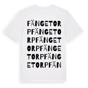 Fängetorp ordlek t-shirt – ekologisk bomull t-shirt från Pinshirt
