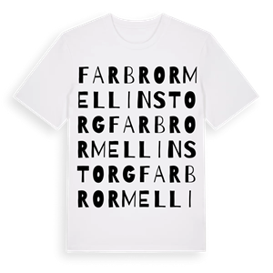 Farbror Mellins torg ordlek t-shirt – ekologisk bomull t-shirt från Pinshirt