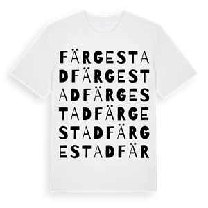 Färgestad ordlek t-shirt – ekologisk bomull t-shirt från Pinshirt