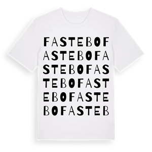 Fastebo ordlek t-shirt – ekologisk bomull t-shirt från Pinshirt