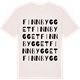 Vintage White t-shirt med Finnbygget ordlek t-shirt