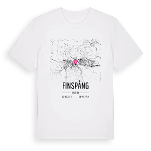 Finspång karta t-shirt – ekologisk bomull t-shirt från Pinshirt