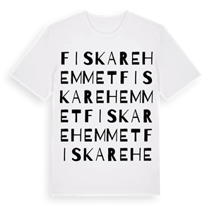 Fiskarehemmet ordlek t-shirt – ekologisk bomull t-shirt från Pinshirt