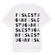 White t-shirt med Fiskestugan ordlek t-shirt