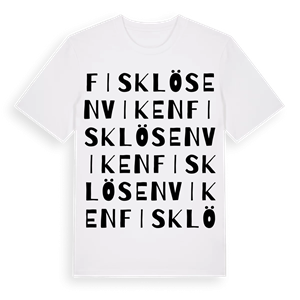Fisklösenviken ordlek t-shirt – ekologisk bomull t-shirt från Pinshirt